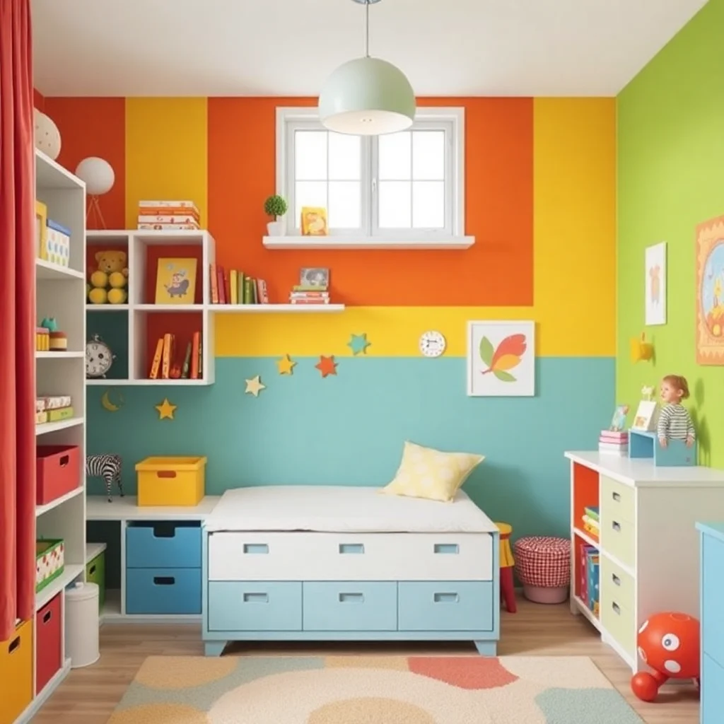 AI kids room design with colorful playful decor